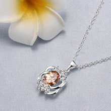 Load image into Gallery viewer, Elegant Hollow Pattern Pendant with Champagne Cubic Zircon and Necklace - Glamorousky
