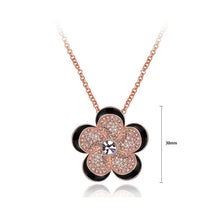 Load image into Gallery viewer, Elegant Plated Rose Gold Flower Pendant with Cubic Zircon and Necklace - Glamorousky