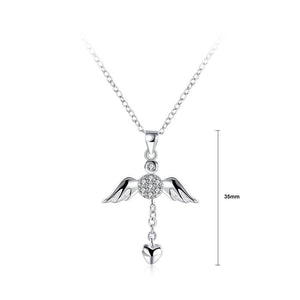 Fashion Heart Wing Pendant with Cubic Zircon and Necklace - Glamorousky