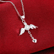 Load image into Gallery viewer, Fashion Heart Wing Pendant with Cubic Zircon and Necklace - Glamorousky