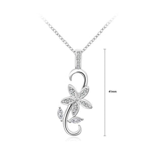 Simple and Fashion Flower Pendant with Cubic Zircon and Necklace - Glamorousky