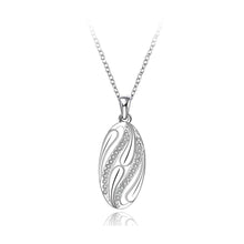 Load image into Gallery viewer, Elegant and Fashion Geometric Hollow Oval Pendant with Cubic Zircon and Necklace - Glamorousky