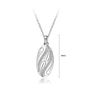 Elegant and Fashion Geometric Hollow Oval Pendant with Cubic Zircon and Necklace - Glamorousky