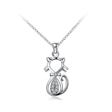 Load image into Gallery viewer, Simple and Cute Cat Pendant with Cubic Zircon and Necklace - Glamorousky
