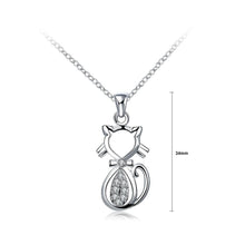 Load image into Gallery viewer, Simple and Cute Cat Pendant with Cubic Zircon and Necklace - Glamorousky