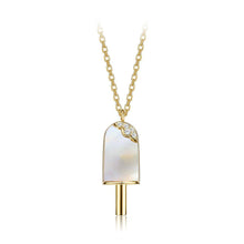 Load image into Gallery viewer, 925 Sterling Silver Plated Gold Creative Fashion Popsicle Pendant with Mother Of Pearl and Necklace - Glamorousky