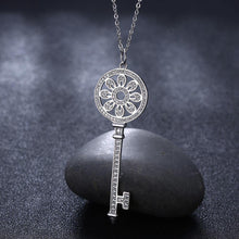 Load image into Gallery viewer, 925 Sterling Silver Fashion Elegant Key Pattern Pendant with Austrian Element Crystal and Necklace - Glamorousky