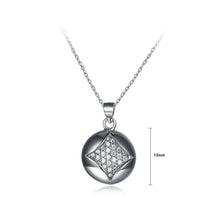 Load image into Gallery viewer, 925 Sterling Silver Simple Geometric Round Pendant with Cubic Zircon and Necklace - Glamorousky