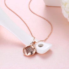 Load image into Gallery viewer, 925 Sterling Silver Plated Rose Gold Simple Geometric Round Pendant with Cubic Zircon and Necklace - Glamorousky