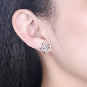 925 Sterling Silver Fashion Simple Twisted Geometric Stud Earrings - Glamorousky