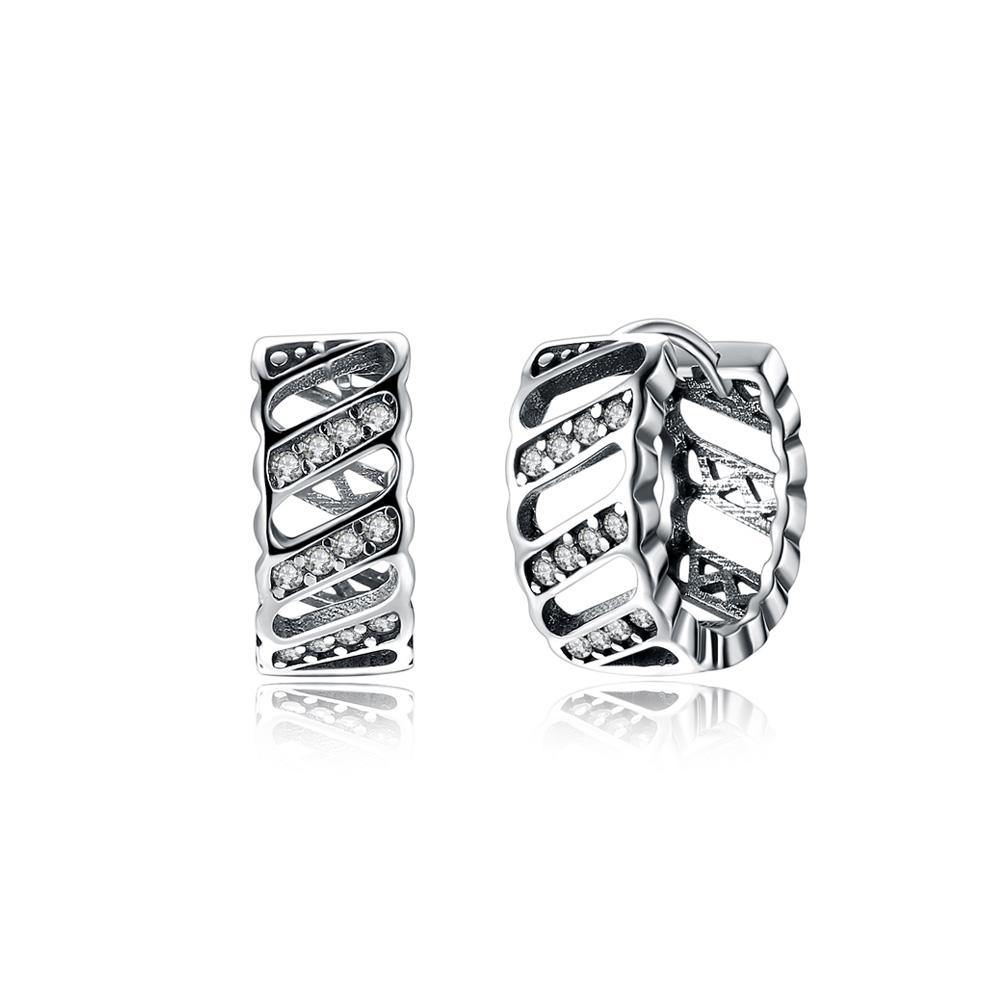 925 Sterling Silver Fashion Personalized Geometric Cubic Zircon Earrings - Glamorousky