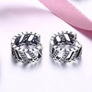 925 Sterling Silver Fashion Personalized Geometric Cubic Zircon Earrings - Glamorousky