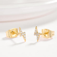 Load image into Gallery viewer, Fashion Simple Plated Gold Lightning Cubic Zircon Stud Earrings - Glamorousky