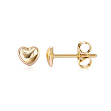 Load image into Gallery viewer, Simple Romantic Plated Gold Heart Stud Earrings - Glamorousky