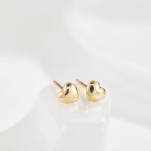 Load image into Gallery viewer, Simple Romantic Plated Gold Heart Stud Earrings - Glamorousky