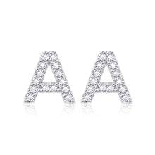 Load image into Gallery viewer, Simple Bright Letter A Cubic Zircon Stud Earrings - Glamorousky