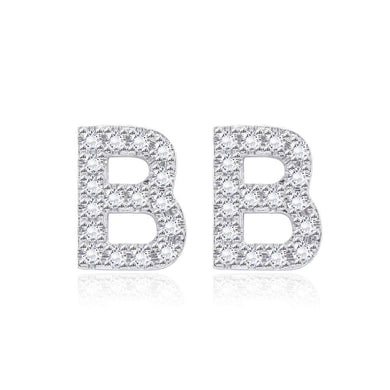 Simple and Fashion Letter B Cubic Zircon Stud Earrings - Glamorousky