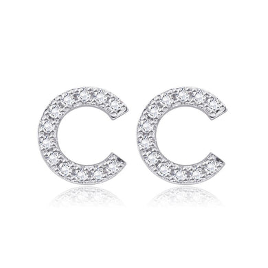 Simple Fashion Letter C Cubic Zircon Stud Earrings - Glamorousky