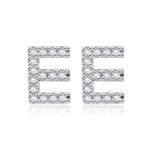 Simple and Fashion Letter E Cubic Zircon Stud Earrings - Glamorousky