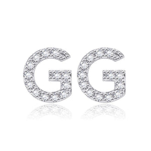 Simple Fashion Letter G Cubic Zircon Stud Earrings - Glamorousky