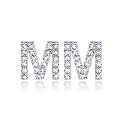 Simple and Fashion Letter M Cubic Zircon Stud Earrings - Glamorousky