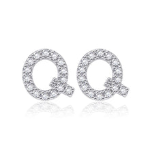 Load image into Gallery viewer, Simple and Fashion Letter Q Cubic Zircon Stud Earrings - Glamorousky