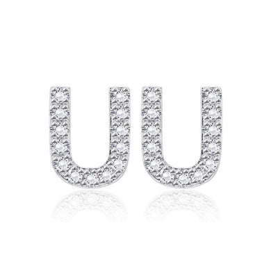 Simple and Fashion Letter U Cubic Zircon Stud Earrings - Glamorousky
