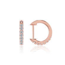 Load image into Gallery viewer, Fashion Simple Plated Rose Gold Geometric Circle Cubic Zircon Stud Earrings - Glamorousky