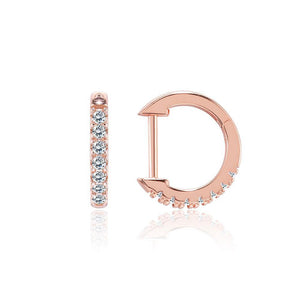 Fashion Simple Plated Rose Gold Geometric Circle Cubic Zircon Stud Earrings - Glamorousky
