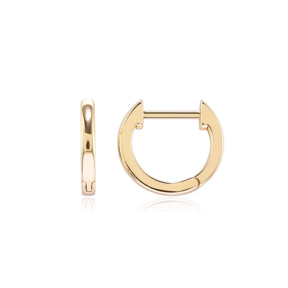 Simple Fashion Plated Gold Geometric Circle Stud Earrings - Glamorousky