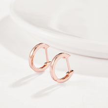 Load image into Gallery viewer, Simple Fashion Plated Rose Gold Geometric Circle Stud Earrings - Glamorousky