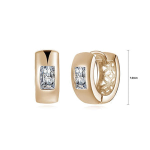 Fashion Elegant Plated Champagne Gold Geometric Cubic Zircon Earrings - Glamorousky