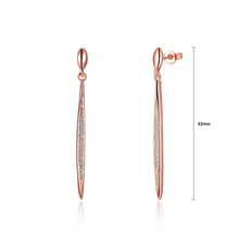 Load image into Gallery viewer, Simple Fashion Plated Rose Gold Geometric Lines Cubic Zircon Earrings - Glamorousky
