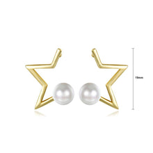 Load image into Gallery viewer, Fashion Simple Plated Gold Star Fashion Pearl Stud Earrings - Glamorousky