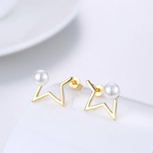 Load image into Gallery viewer, Fashion Simple Plated Gold Star Fashion Pearl Stud Earrings - Glamorousky