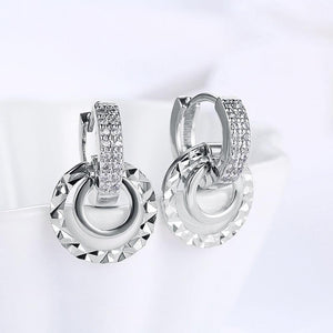 Fashion Simple Geometric Round Cubic Zircon Earrings - Glamorousky