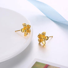Load image into Gallery viewer, Fashion Elegant Plated Gold Flower Stud Earrings - Glamorousky