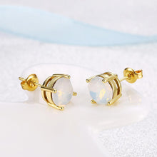 Load image into Gallery viewer, Simple and Fashion Plated Gold Round Austrian Element Crystal Stud Earrings - Glamorousky