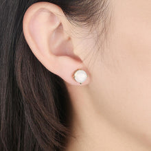Load image into Gallery viewer, Simple and Fashion Plated Gold Round Austrian Element Crystal Stud Earrings - Glamorousky