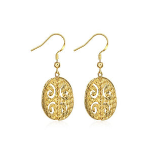 Fashion Elegant Plated Gold Cutout Earrings - Glamorousky