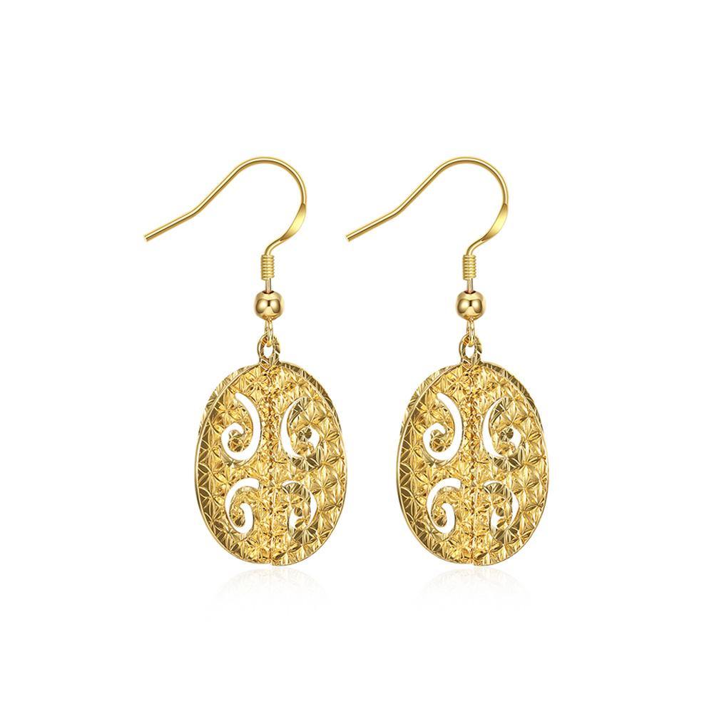 Fashion Elegant Plated Gold Cutout Earrings - Glamorousky