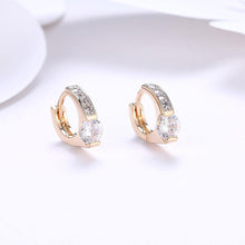 Load image into Gallery viewer, Elegant Romantic Plated Champagne Geometric Cubic Zircon Earrings - Glamorousky