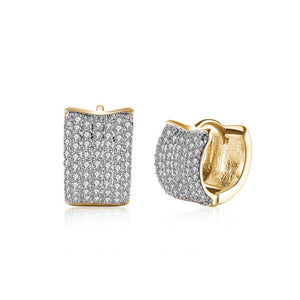 Fashion Dazzling Plated Champagne Gold Geometric Cubic Zircon Earrings - Glamorousky