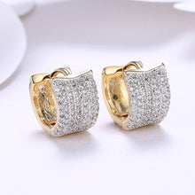 Load image into Gallery viewer, Fashion Dazzling Plated Champagne Gold Geometric Cubic Zircon Earrings - Glamorousky