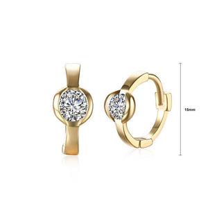 Fashion Simple Plated Champagne Geometric Cubic Zircon Earrings - Glamorousky