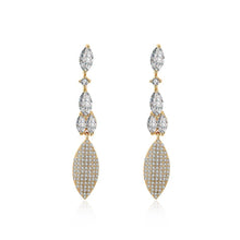 Load image into Gallery viewer, Fashion Simple Plated Champagne Gold Leaf Cubic Zircon Earrings - Glamorousky