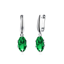 Load image into Gallery viewer, Fashion Simple Geometric Oval Green Cubic Zircon Earrings