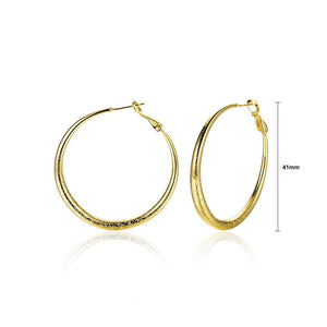 Simple and Fashion Plated Gold Geometric Circle Earrings - Glamorousky
