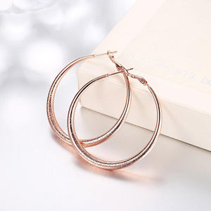 Simple Fashion Plated Rose Gold Geometric Round Earrings - Glamorousky
