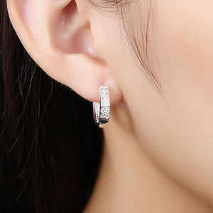 Simple and Fashion Geometric Round Cubic Zircon Stud Earrings - Glamorousky